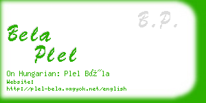 bela plel business card